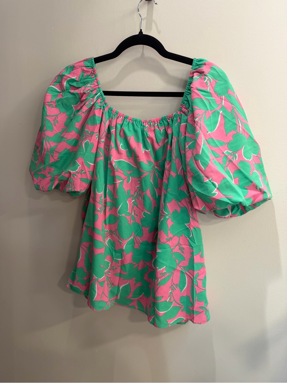 Umgee Teal & Pink Floral Tie-Front Blouse - Picture 4 of 5